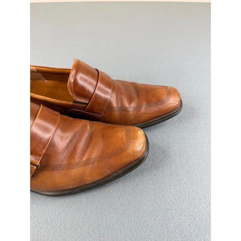 ECCO Edinburgh Loafers Mens EU‎ 41 US 7.5 Brown Leather Slip On Dress Shoes